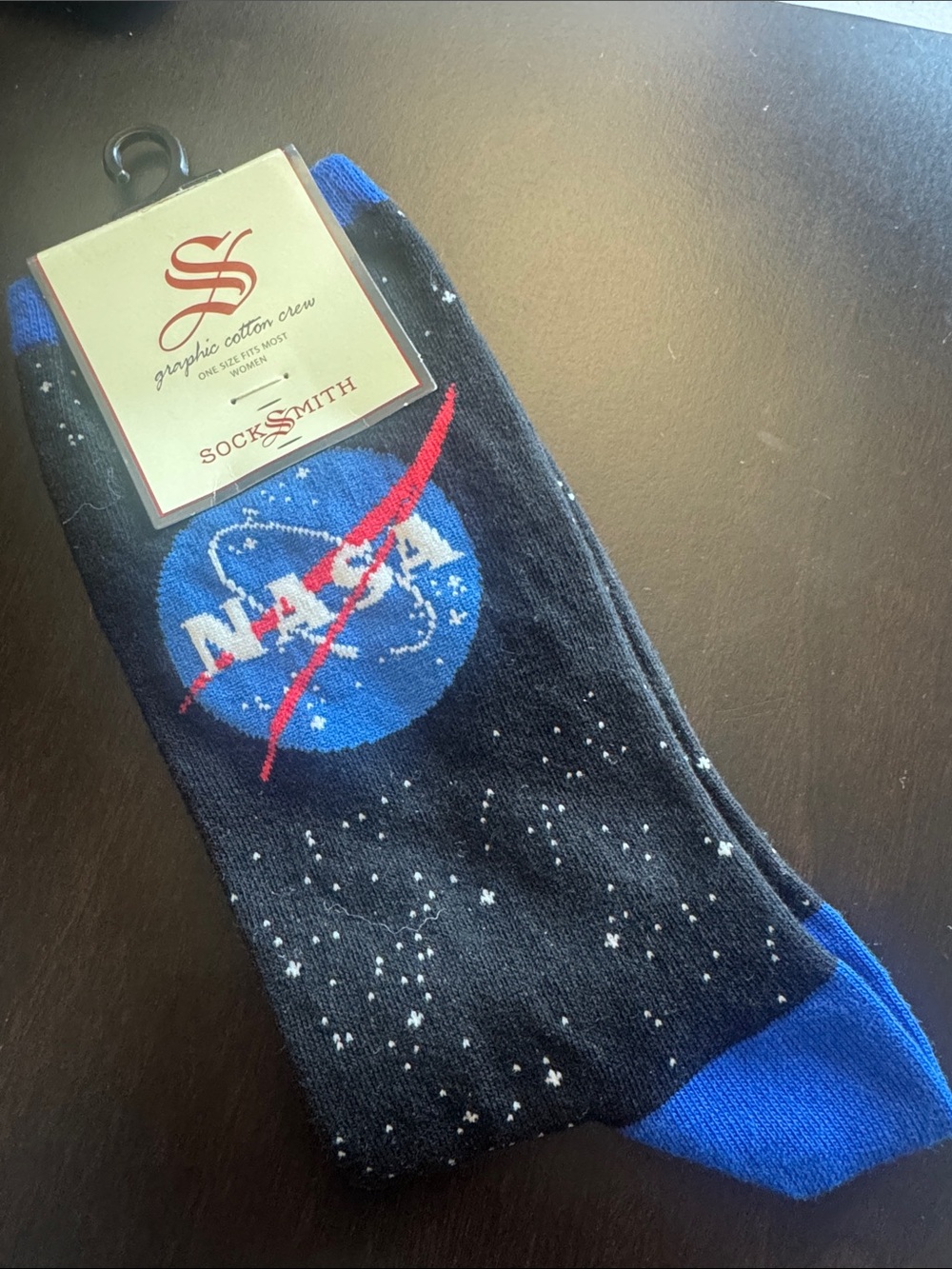 Socksmith NASA Logo Crew Socks - Black & Blue